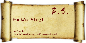 Puskás Virgil névjegykártya