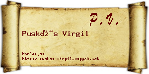 Puskás Virgil névjegykártya